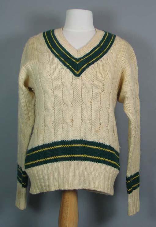 Australian cricket jumper, worn by Ray Lindwall Fifth Test, 1959
