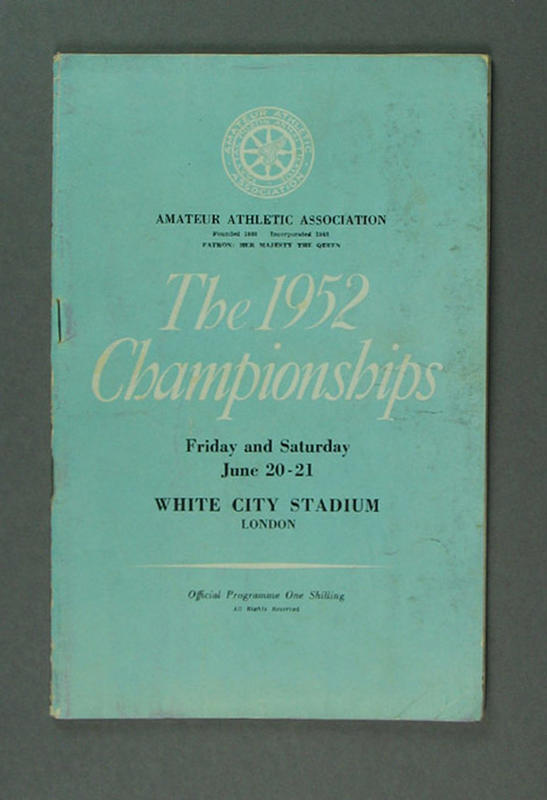 Programme for Amateur Athletics Association Championships, London 1952