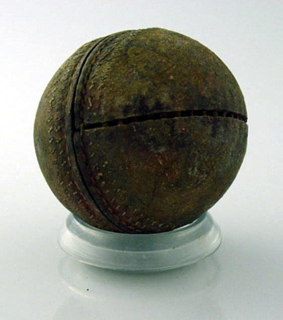 Used cricket ball, details unknown Australian Sports Museum