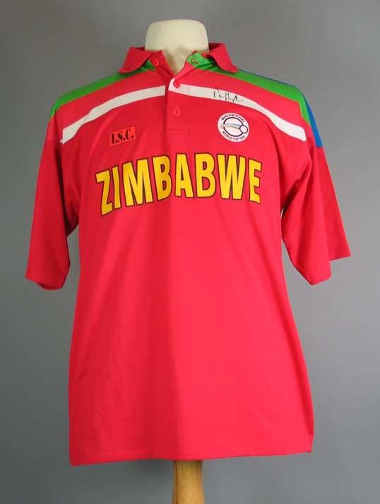 Zimbabwe cricket shirt, 1992 Cricket World Cup signed by David