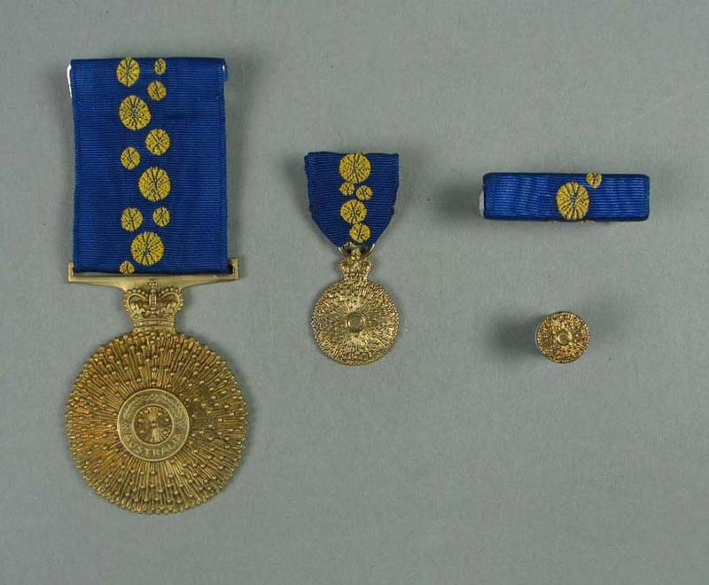 Order of Australia medal, presented to Cliff Young in 1984 Australian Sports Museum