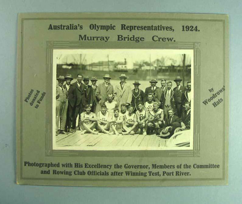 Photograph of Murray Bridge Rowing Club crew, 1924 Australian Olympic