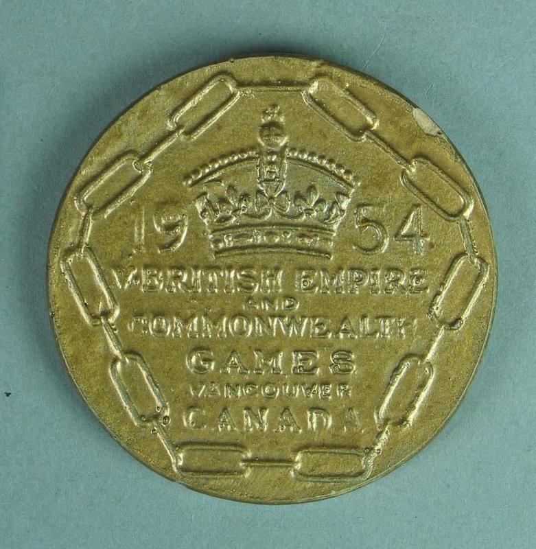 Gold participation medal, 1954 Vancouver British Empire and
