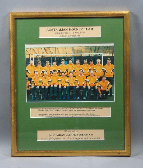 Photograph of Australian men's hockey team, 1986 FIH World Cup