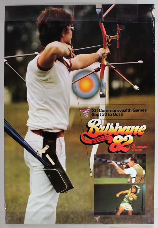 Promotional poster 'Brisbane Australia 82', featuring archery