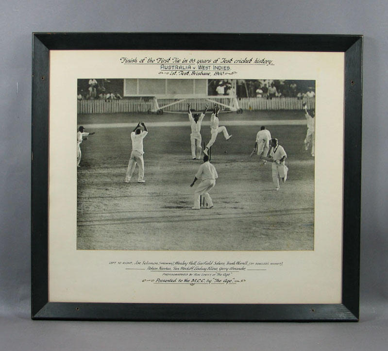 Photograph depicting the conclusion of the Tied Test in Brisbane, Dec