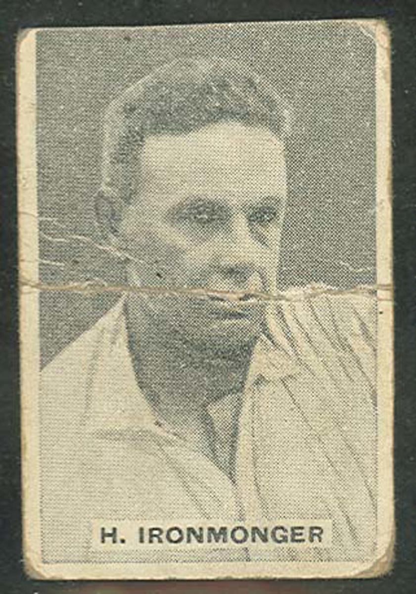 1932/33 Sweetacres Cricketers H Ironmonger trade card Australian