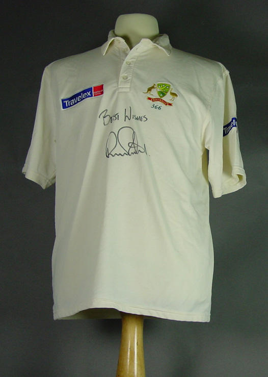 Australian Test cricket shirt worn and signed by Ricky Ponting, 2005