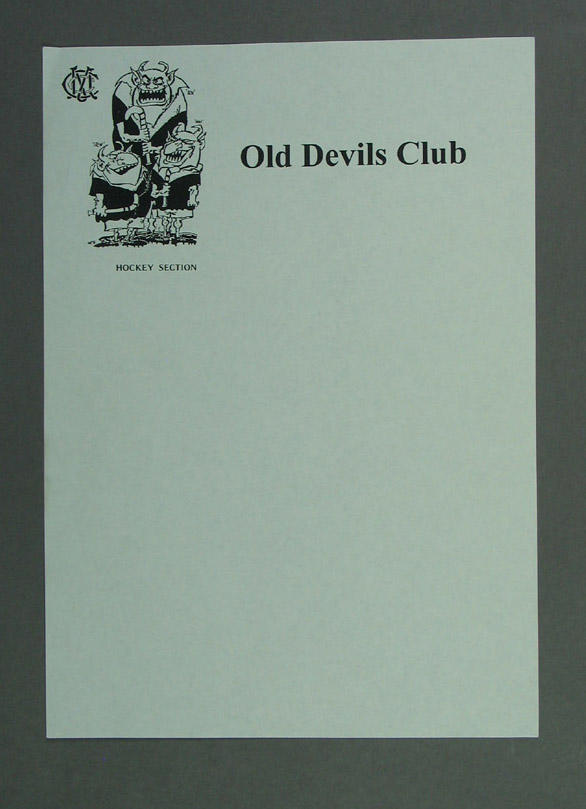 Letterhead page, Melbourne Cricket Club Hockey Section "Old Devils