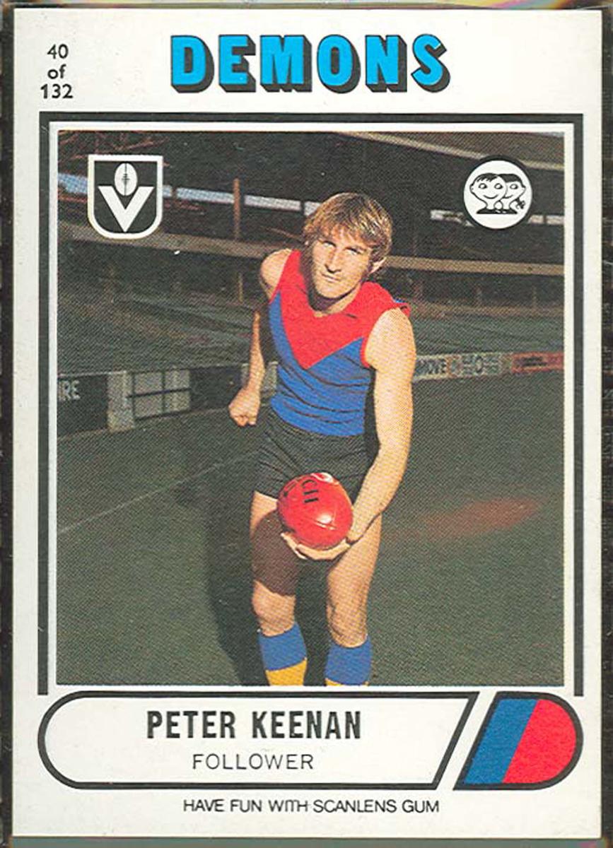 1976 Scanlens VFL Football Peter Keenan trade card Australian Sports