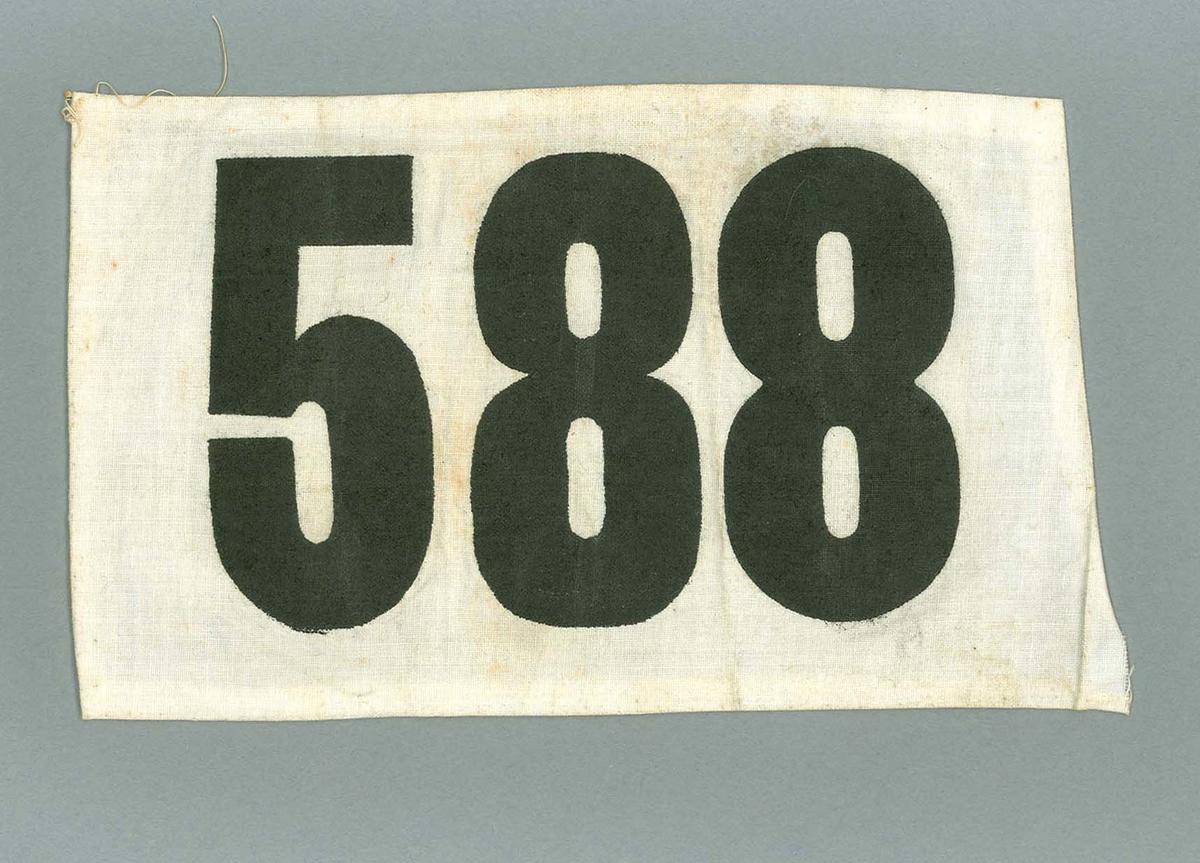 Athletic's competitor number 588 worn by William Ager Australian Sports Museum