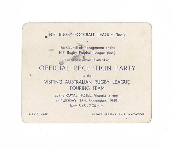 Invitation issued to Clive Churchill by New Zealand Football League for