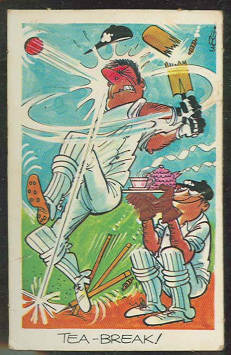1972 Comedy Cricket (Sunicrust) Cricket TeaBreak Trade Card