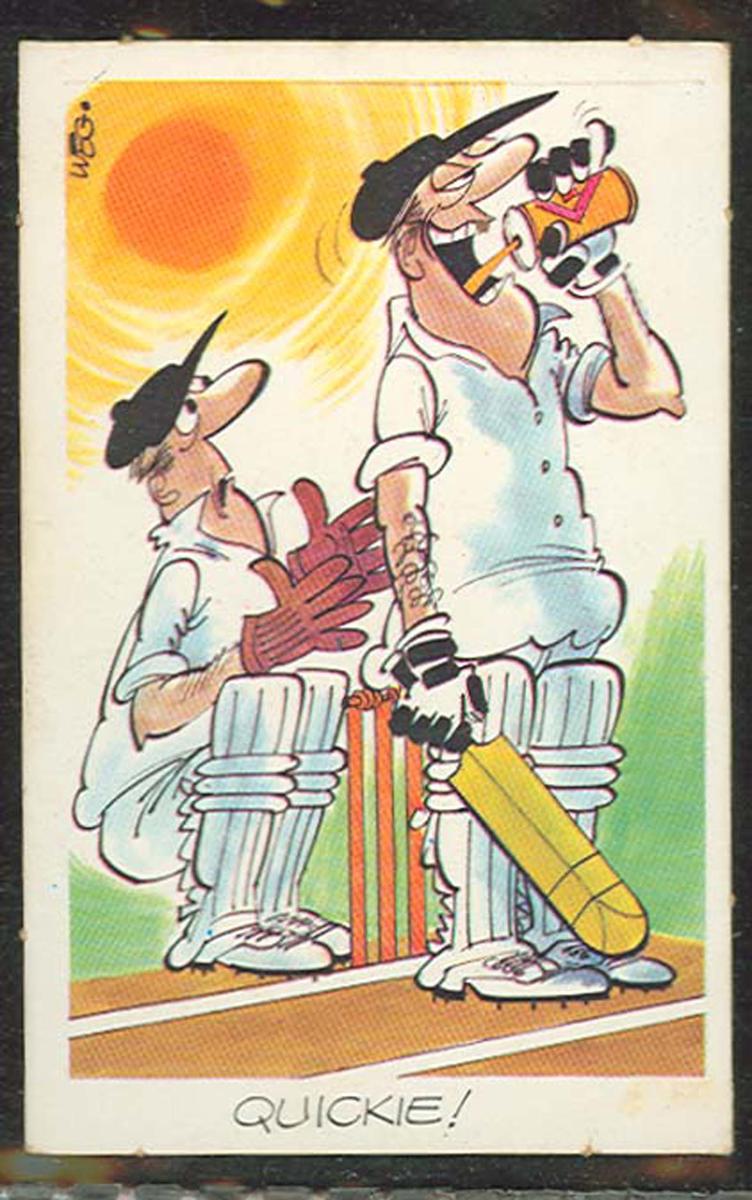 1972 Comedy Cricket (Sunicrust) Cricket Quickie Trade Card Australian