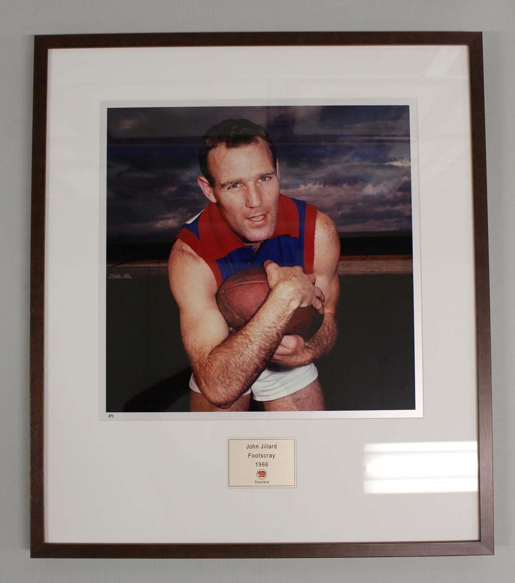 Framed reproduction photograph of John Jillard, Footscray F.C. from
